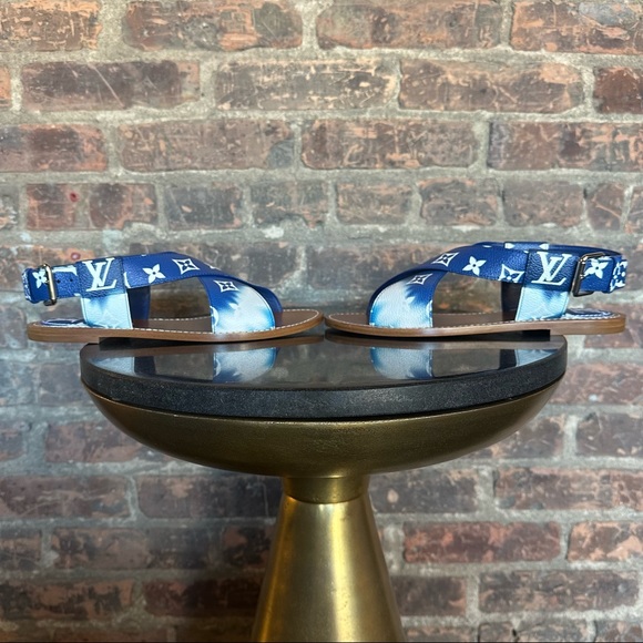 Louis Vuitton 38 Blue Escale Palma Flat Sandals - Picture 4 of 13